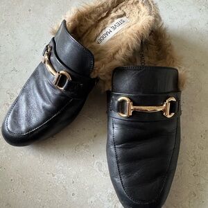 Steve Madden Black Slip-on Loafers